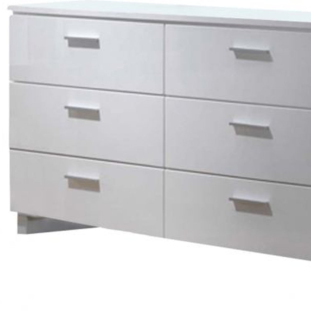 63" White Six Drawer Double Dresser Image 3