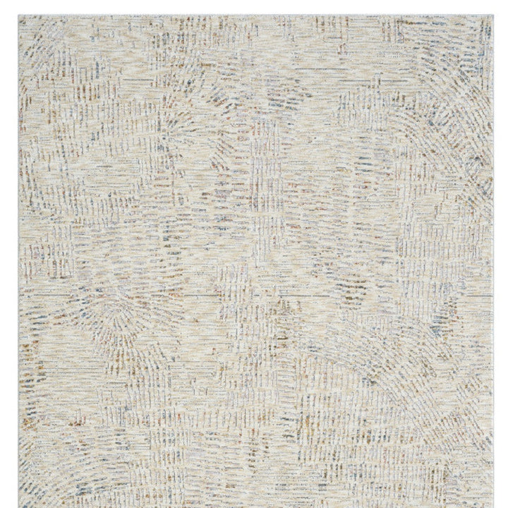 8 Runner Ivory and Gray Abstract Runner Rug Image 11