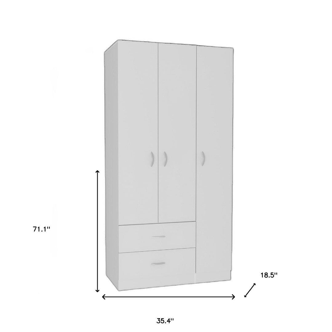 71" White Manufactured Wood Two Drawer Combo Dresser Image 6