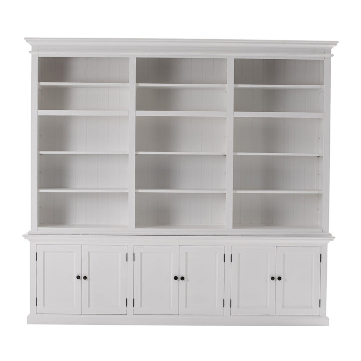 71" White Solid Wood Frame Dining Hutch With Multiple Shelves And Three Drawers Image 1