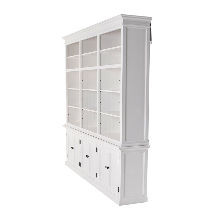 71" White Solid Wood Frame Dining Hutch With Multiple Shelves And Three Drawers Image 2