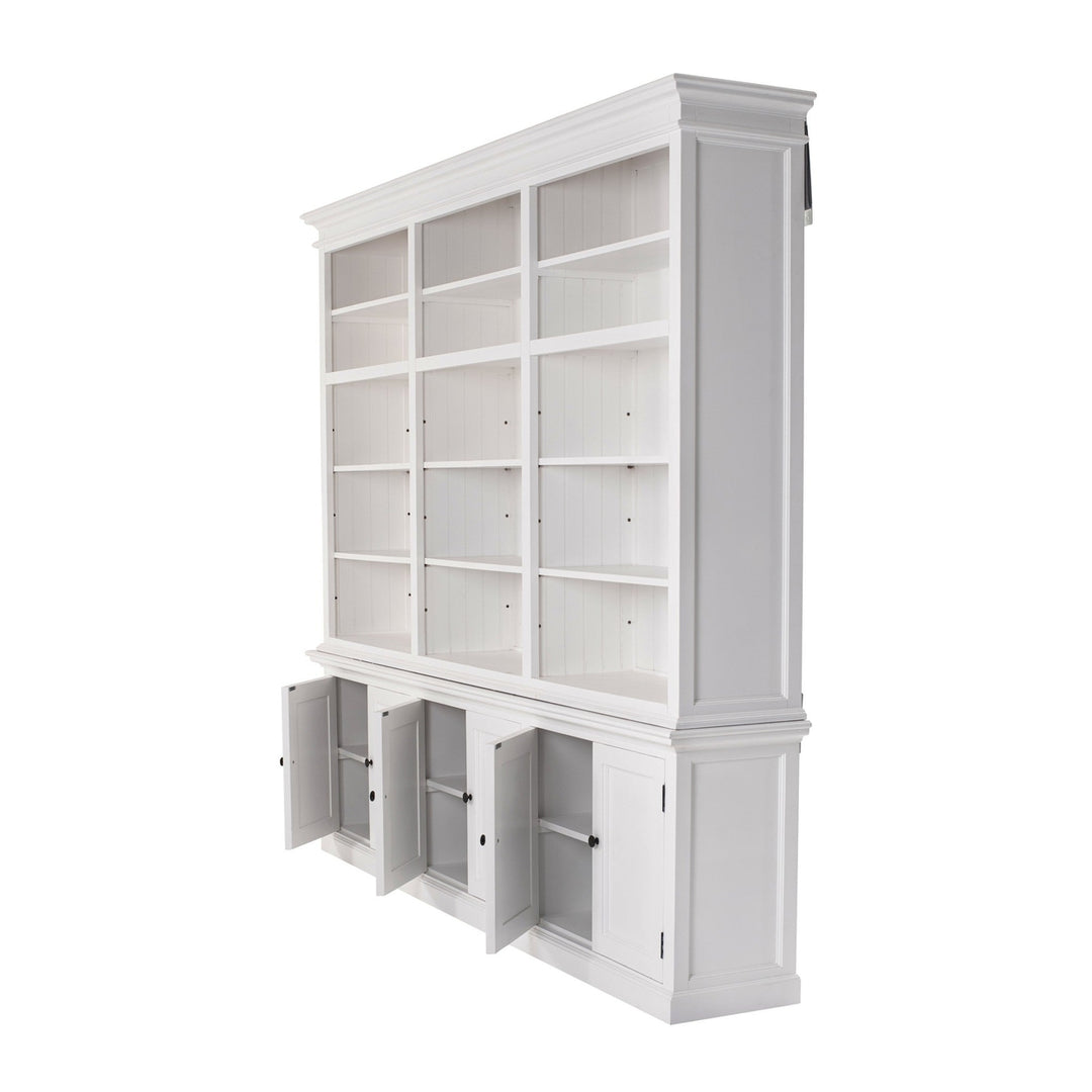 71" White Solid Wood Frame Dining Hutch With Multiple Shelves And Three Drawers Image 3