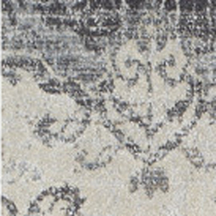 8 x 11 Gray and Ivory Oriental Area Rug Image 10