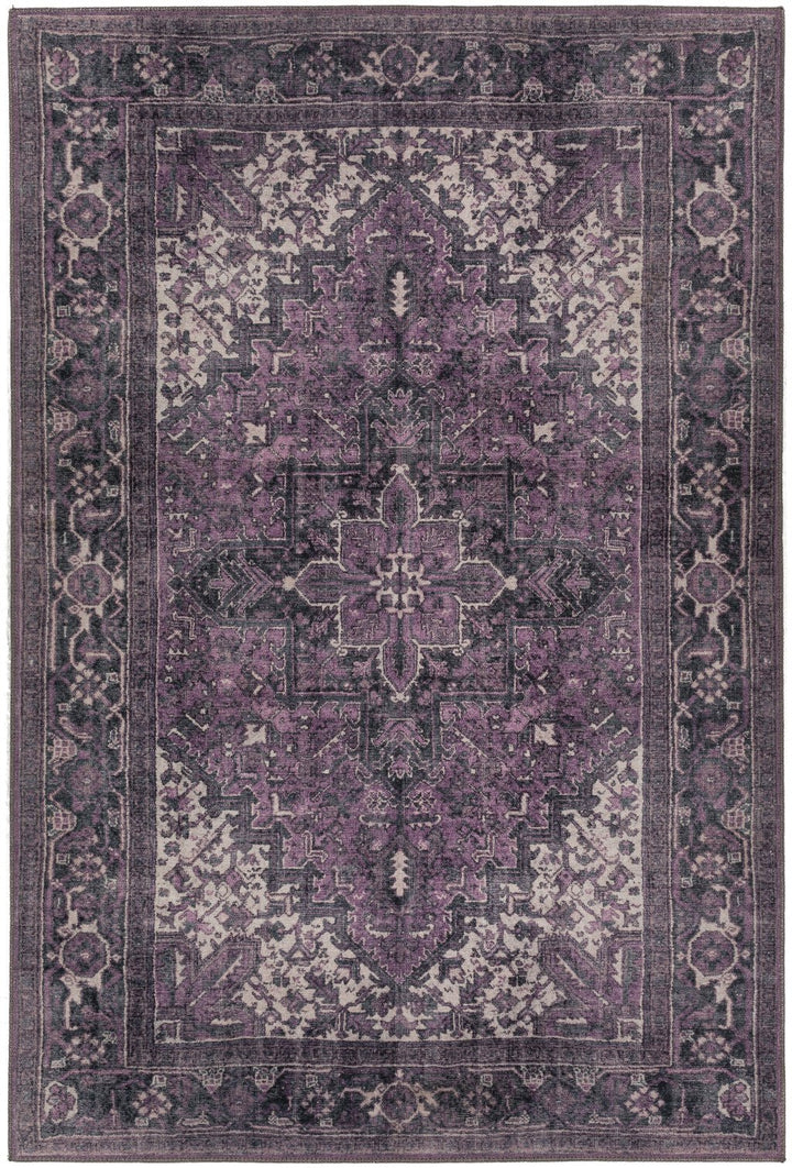 8 X 10 Purple Oriental Distressed Non Skid Area Rug Image 1