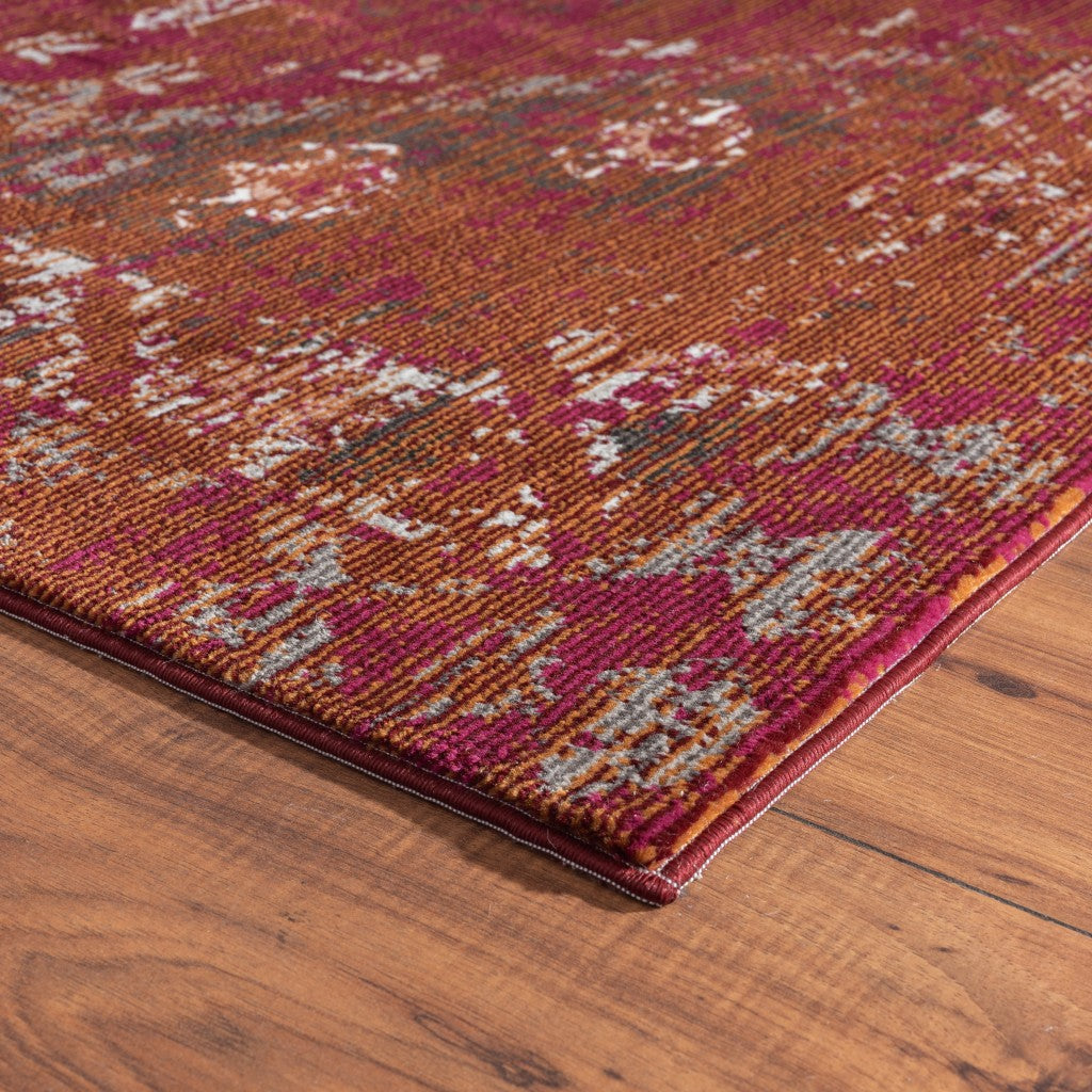 8 x 10 Deep Red Traditional Area Rug Image 3