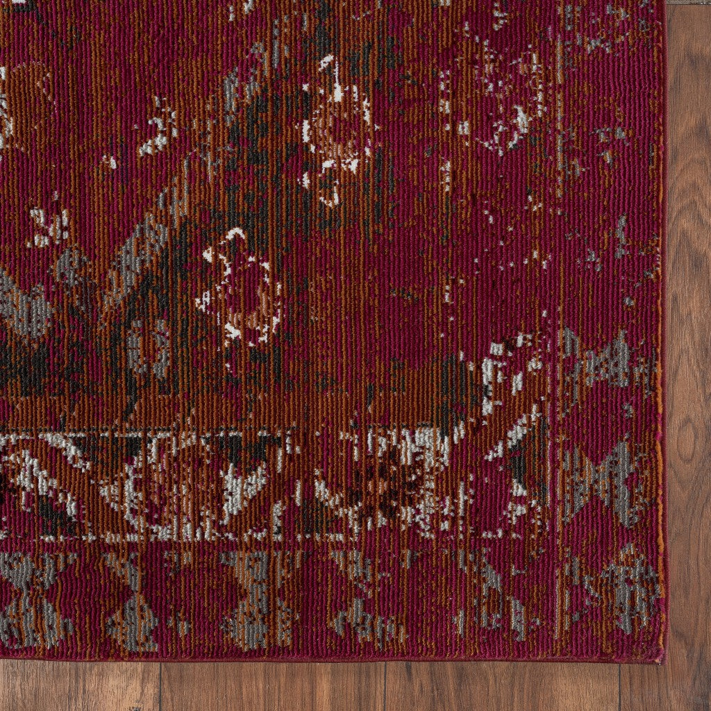 8 x 10 Deep Red Traditional Area Rug Image 6