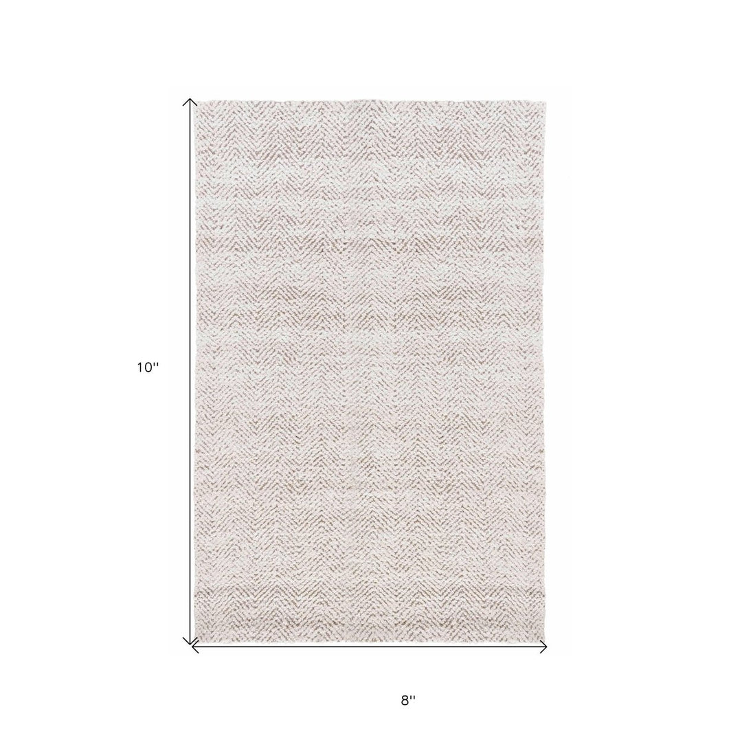 8 X 10 Ivory Hand Woven Stain Resistant Area Rug Image 7