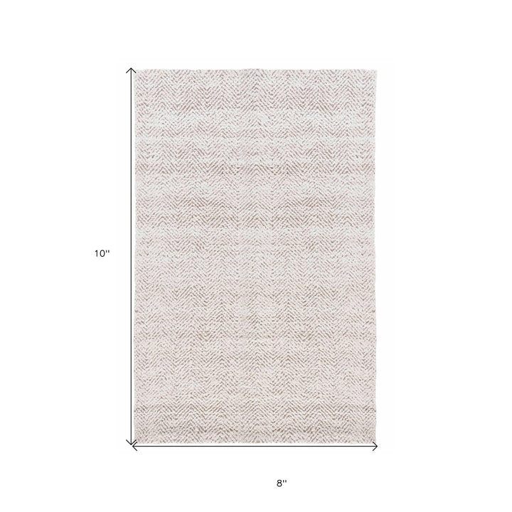 8 X 10 Ivory Hand Woven Stain Resistant Area Rug Image 7