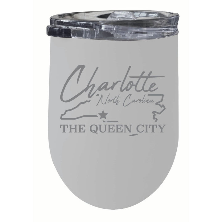 Charlotte North Carolina Souvenir 12 oz Engraved Insulated Wine Stainless Steel Tumbler Image 5