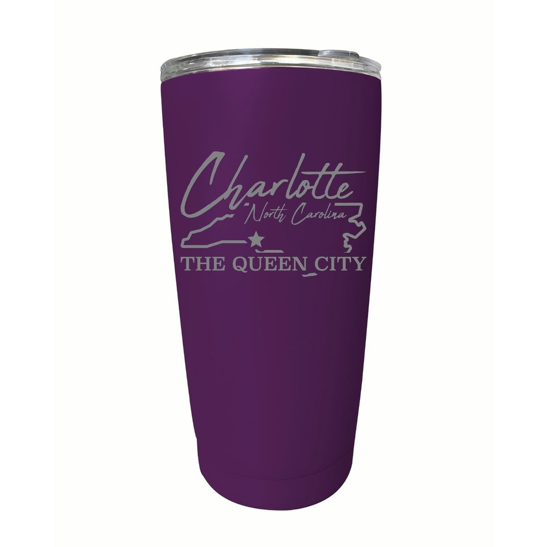 Charlotte North Carolina Souvenir 16 oz Engraved Stainless Steel Insulated Tumbler Image 3