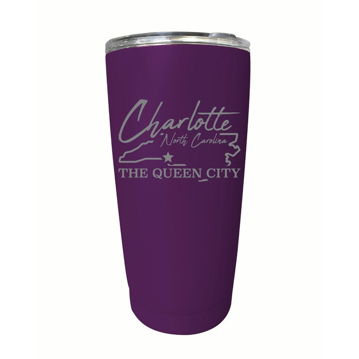 Charlotte North Carolina Souvenir 16 oz Engraved Stainless Steel Insulated Tumbler Image 1