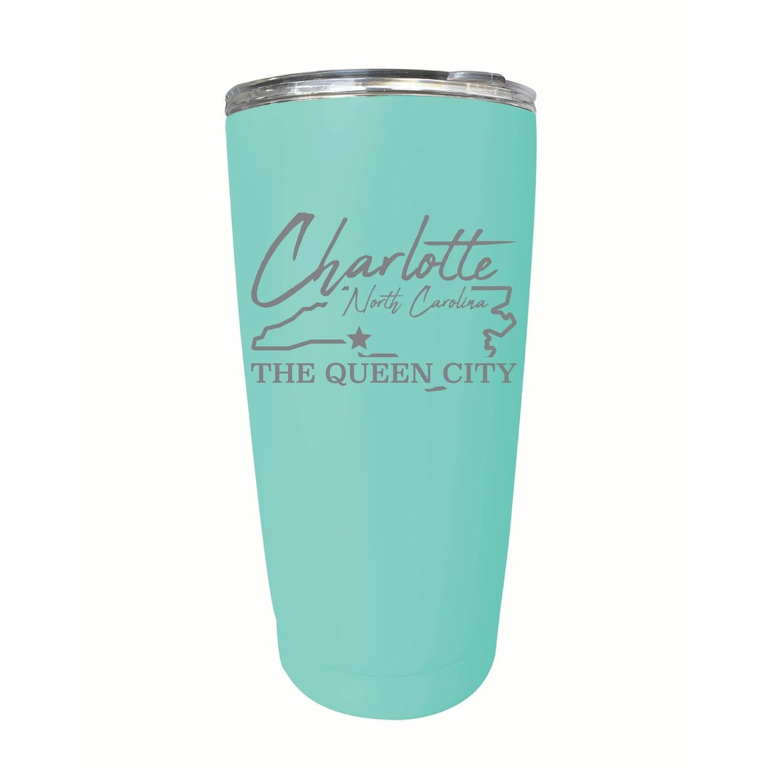 Charlotte North Carolina Souvenir 16 oz Engraved Stainless Steel Insulated Tumbler Image 4