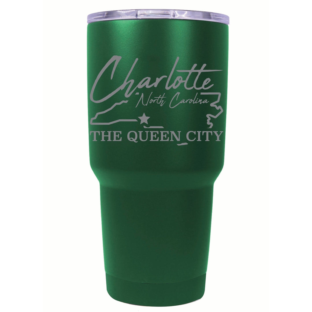 Charlotte North Carolina Souvenir 24 oz Engraved Insulated Stainless Steel Tumbler Image 3