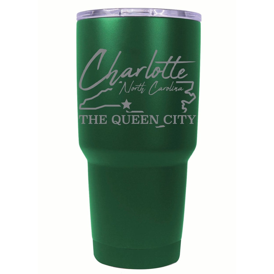 Charlotte North Carolina Souvenir 24 oz Engraved Insulated Stainless Steel Tumbler Image 1