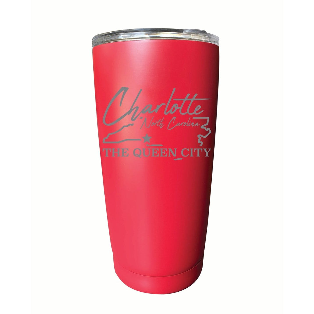 Charlotte North Carolina Souvenir 16 oz Engraved Stainless Steel Insulated Tumbler Image 5