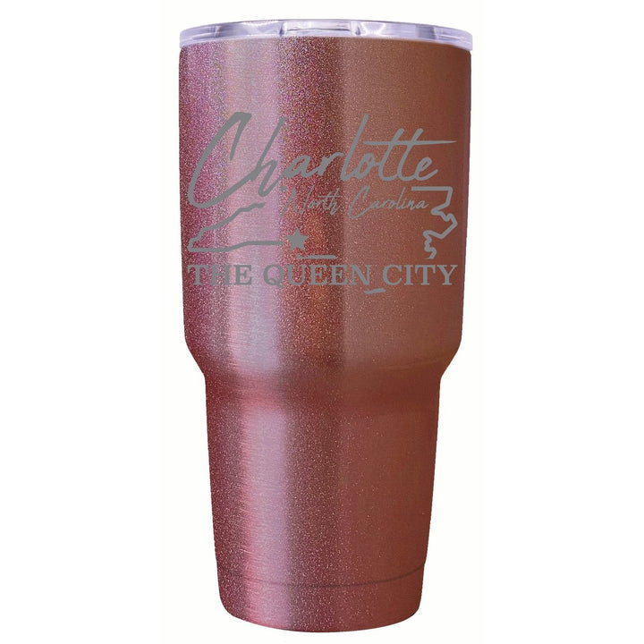 Charlotte North Carolina Souvenir 24 oz Engraved Insulated Stainless Steel Tumbler Image 1