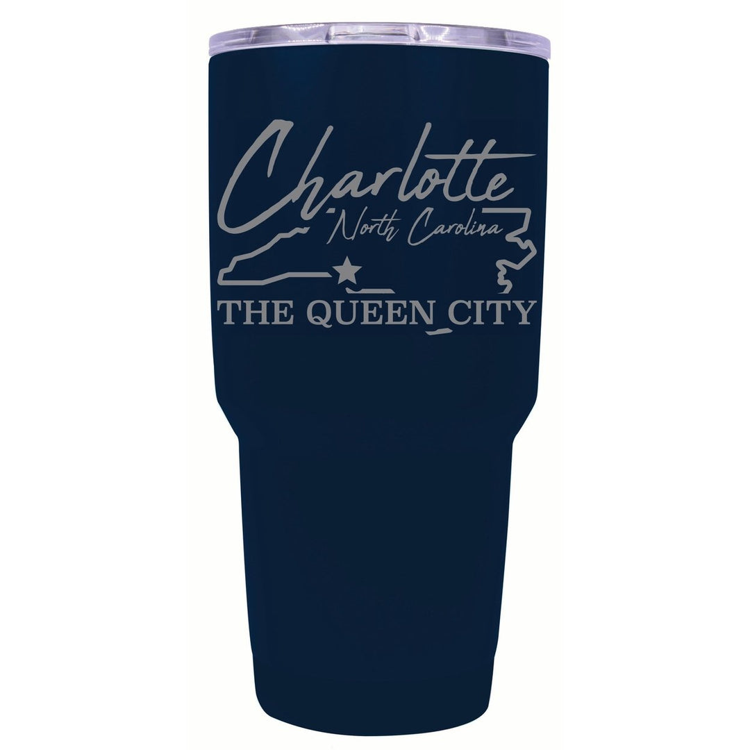 Charlotte North Carolina Souvenir 24 oz Engraved Insulated Stainless Steel Tumbler Image 8