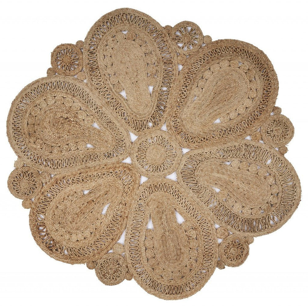 Floral Doily Natural Jute Area Rug Image 2