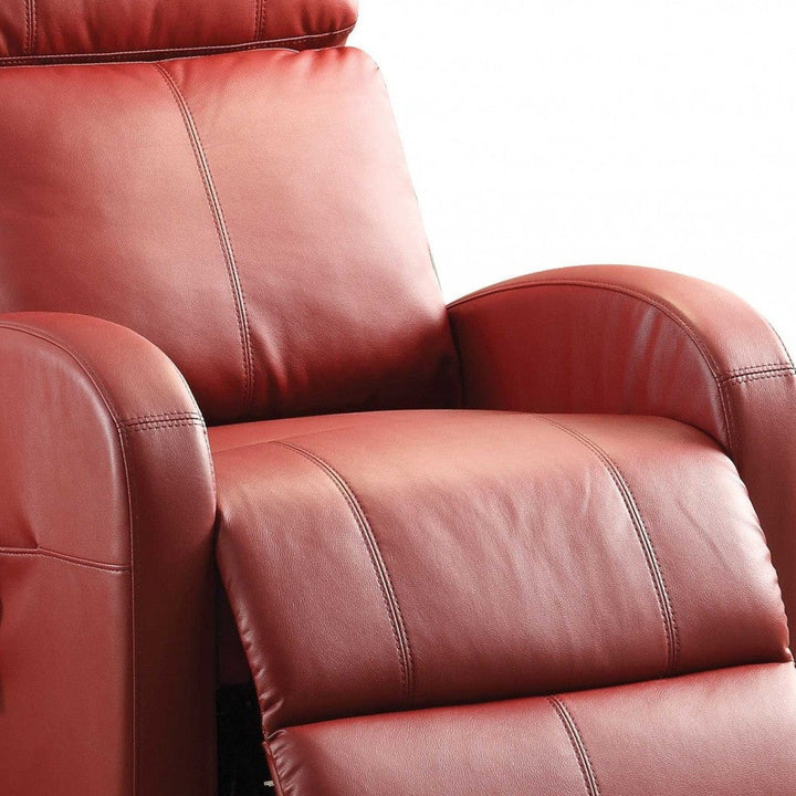 Faux Leather Power Motion Lift Recliner In Red Image 1