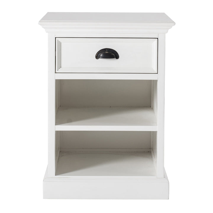 Classic White Nightstand With Shelves Image 1