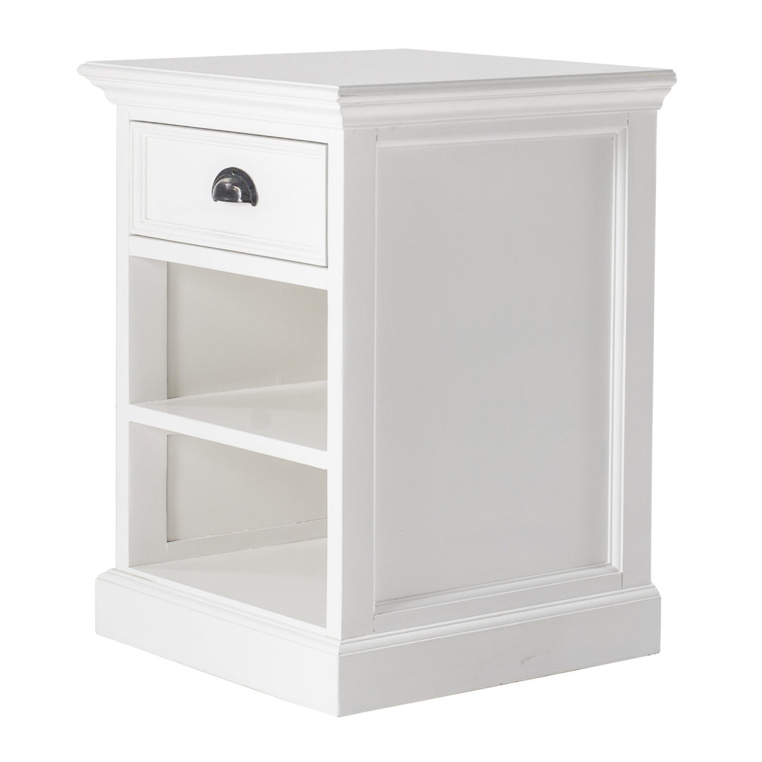 Classic White Nightstand With Shelves Image 2