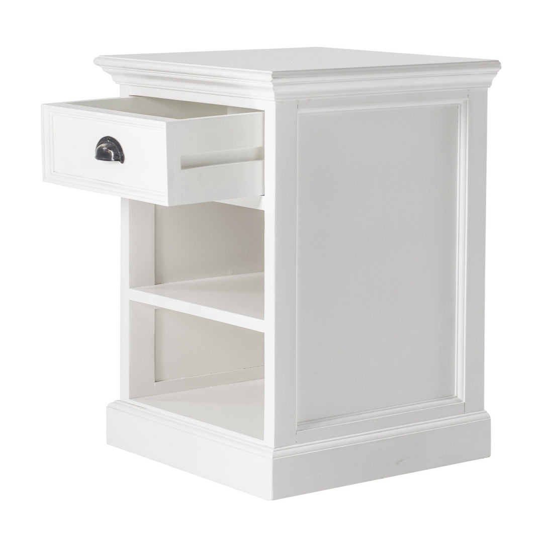 Classic White Nightstand With Shelves Image 3