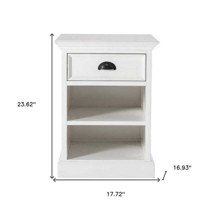 Classic White Nightstand With Shelves Image 10