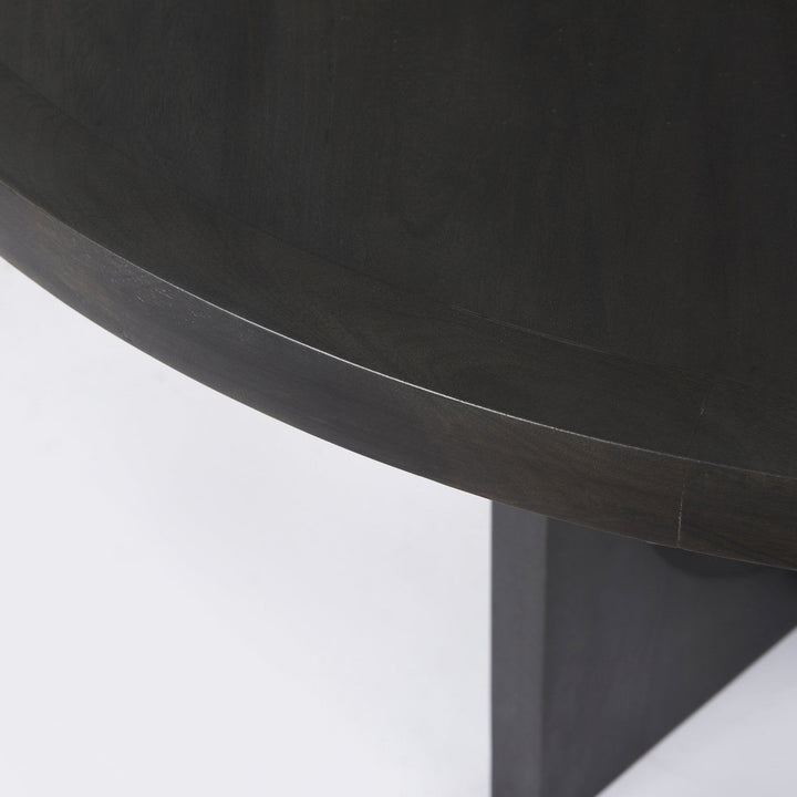 Black Wood Round Geometric Dining Image 5