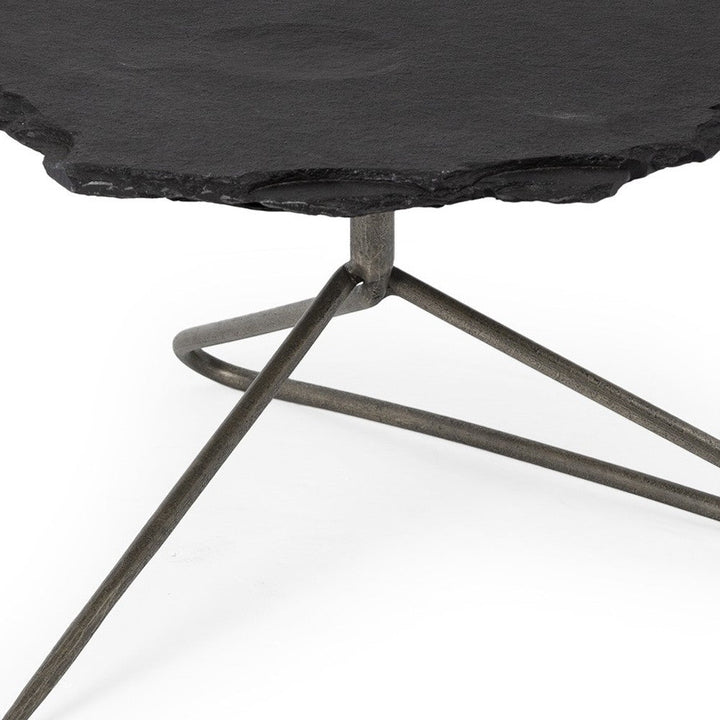 Black Slate Iron Framed Coffee Table Image 6