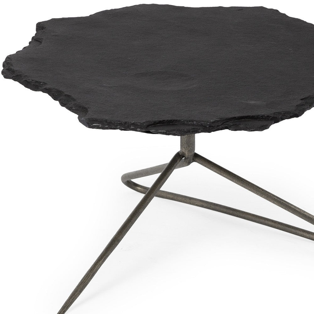 Black Slate Iron Framed Coffee Table Image 7