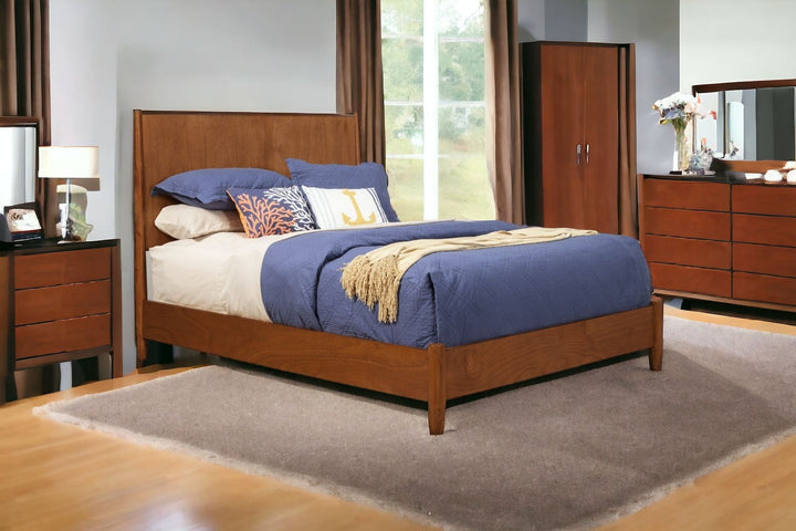 Brown Solid and Manufactured Wood King Bed Image 3