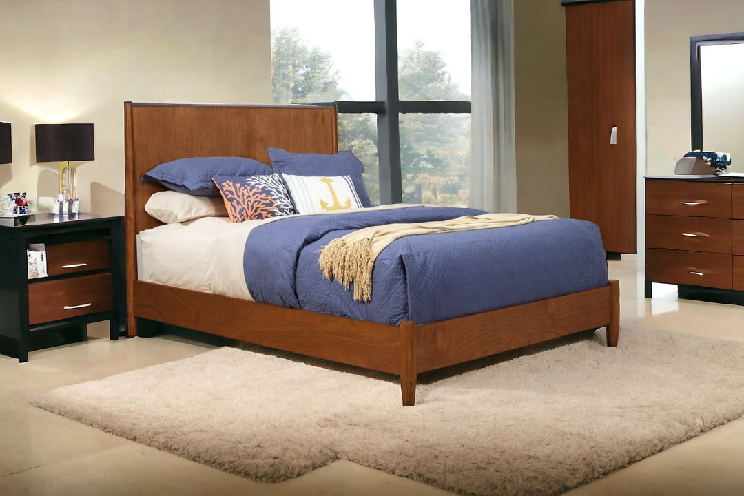 Brown Solid and Manufactured Wood King Bed Image 4