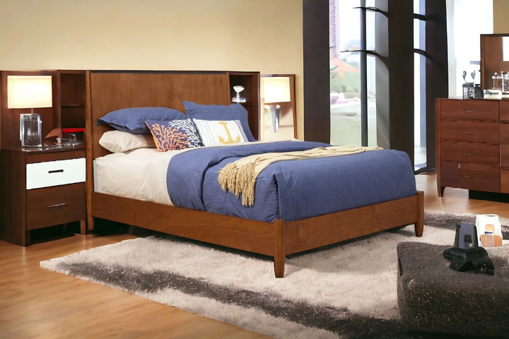 Brown Solid and Manufactured Wood King Bed Image 5