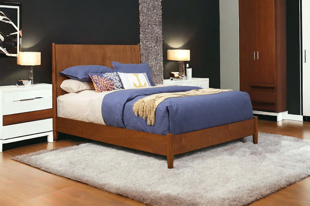 Brown Solid and Manufactured Wood California King Bed Image 3