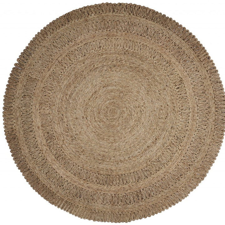 Gray Toned Braided Natural Jute Area Rug Image 3