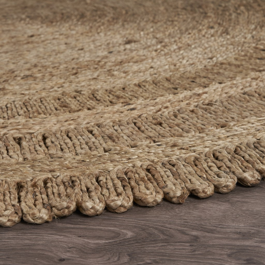 Gray Toned Braided Natural Jute Area Rug Image 6