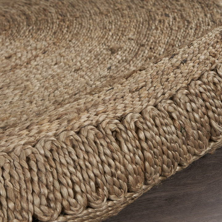 Gray Toned Braided Natural Jute Area Rug Image 8