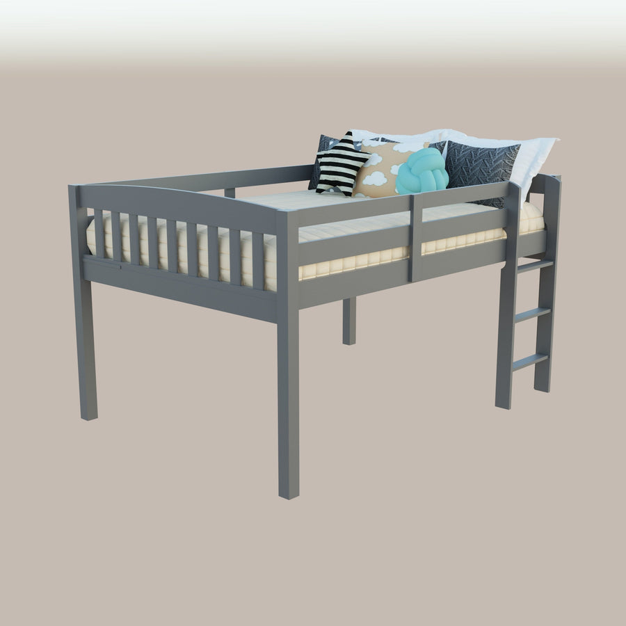 Grey Solid Wood Full Double Bed Frame Image 1