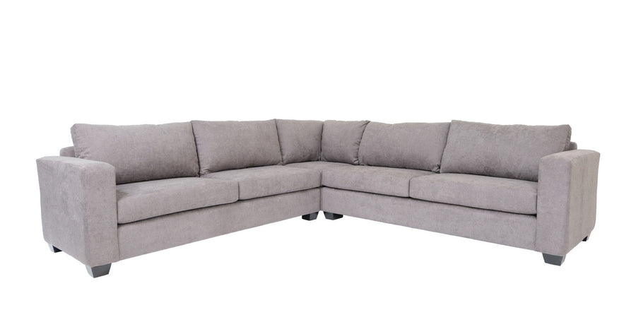 Gray Polyester Blend L Shaped Three Piece Corner Sectional Image 1