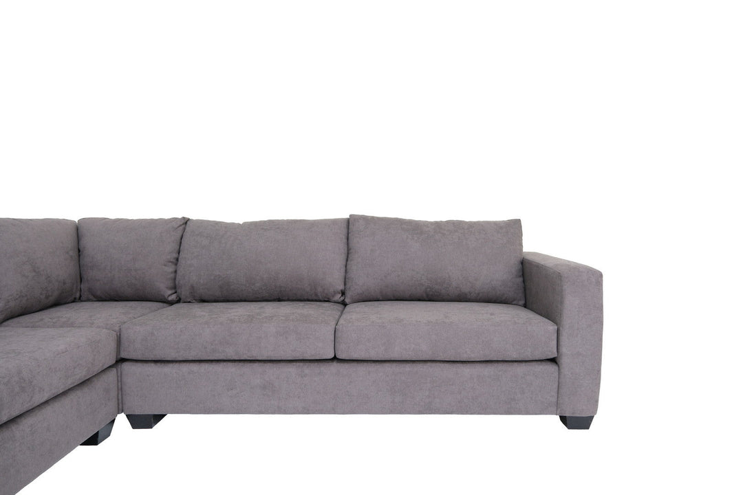 Gray Polyester Blend L Shaped Three Piece Corner Sectional Image 2