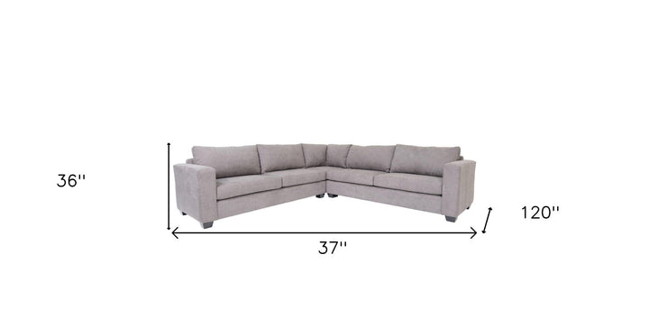 Gray Polyester Blend L Shaped Three Piece Corner Sectional Image 3