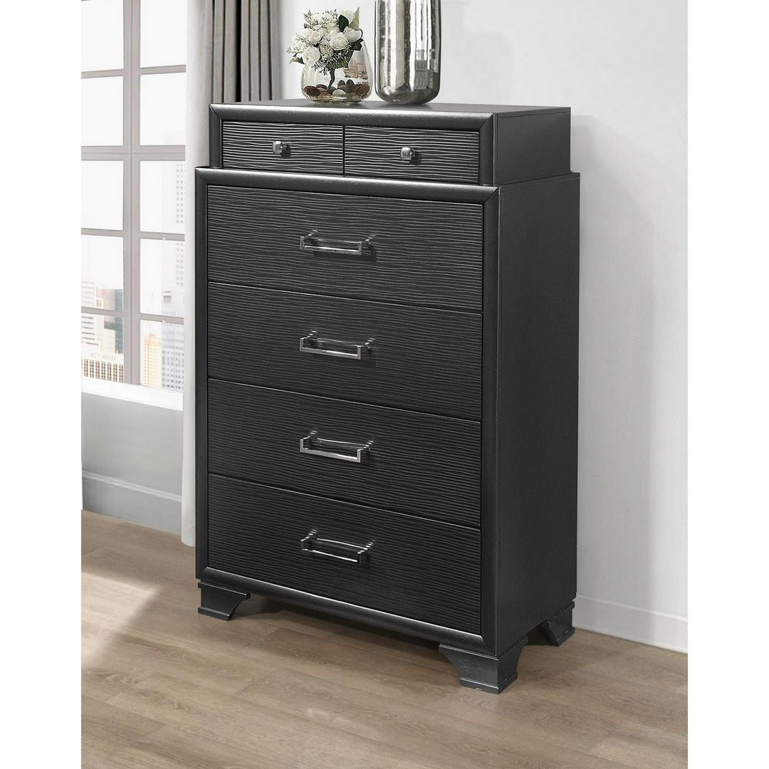 Grey Chest With 6 Drawers Image 3