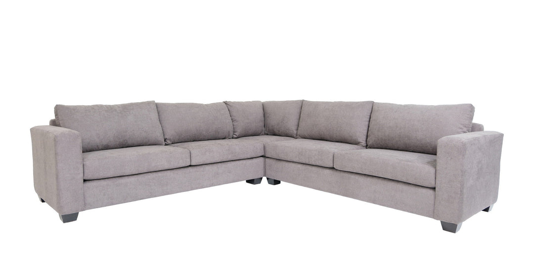 Gray Polyester Blend L Shaped Three Piece Corner Sectional Image 4