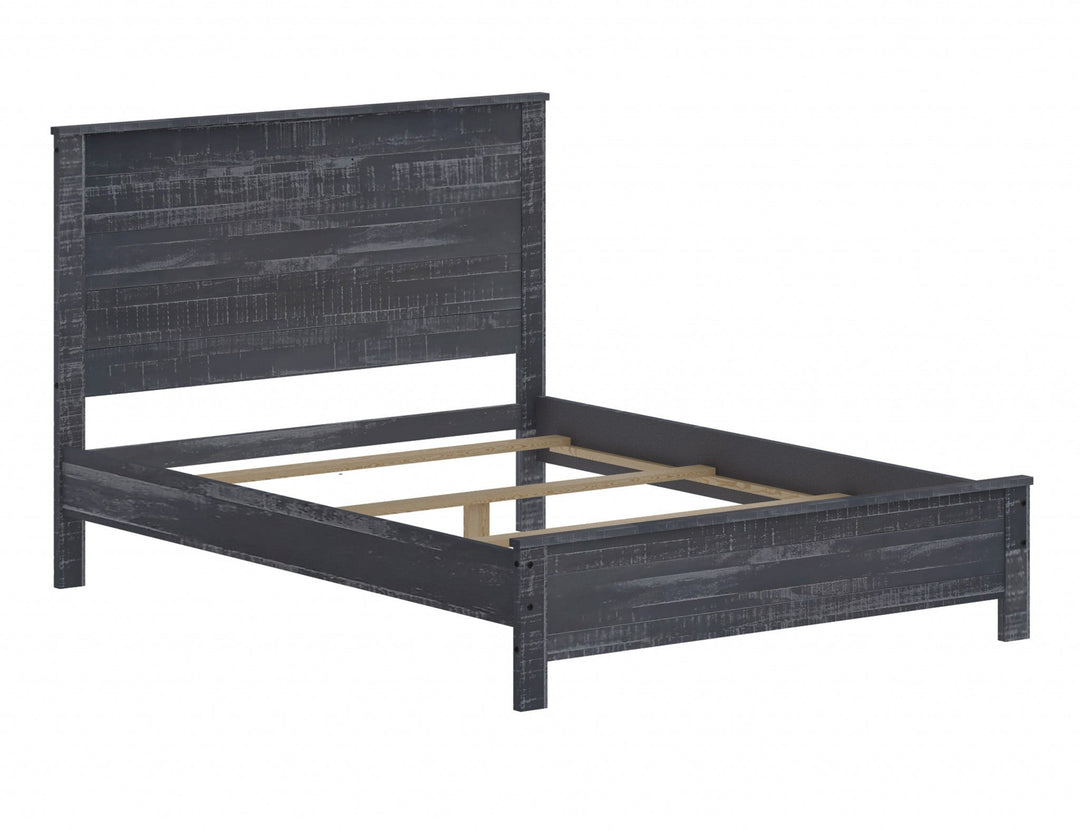 Grey Solid Wood Full Double Bed Frame Image 5