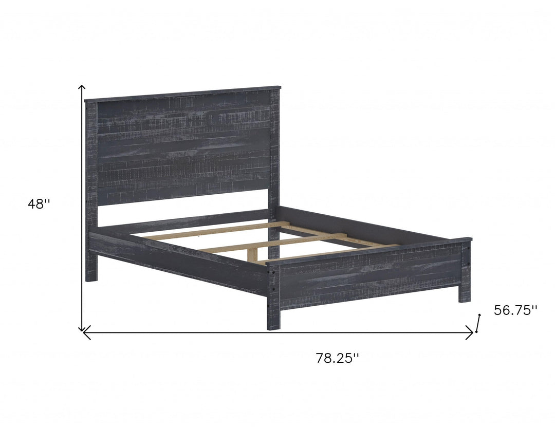 Grey Solid Wood Full Double Bed Frame Image 10