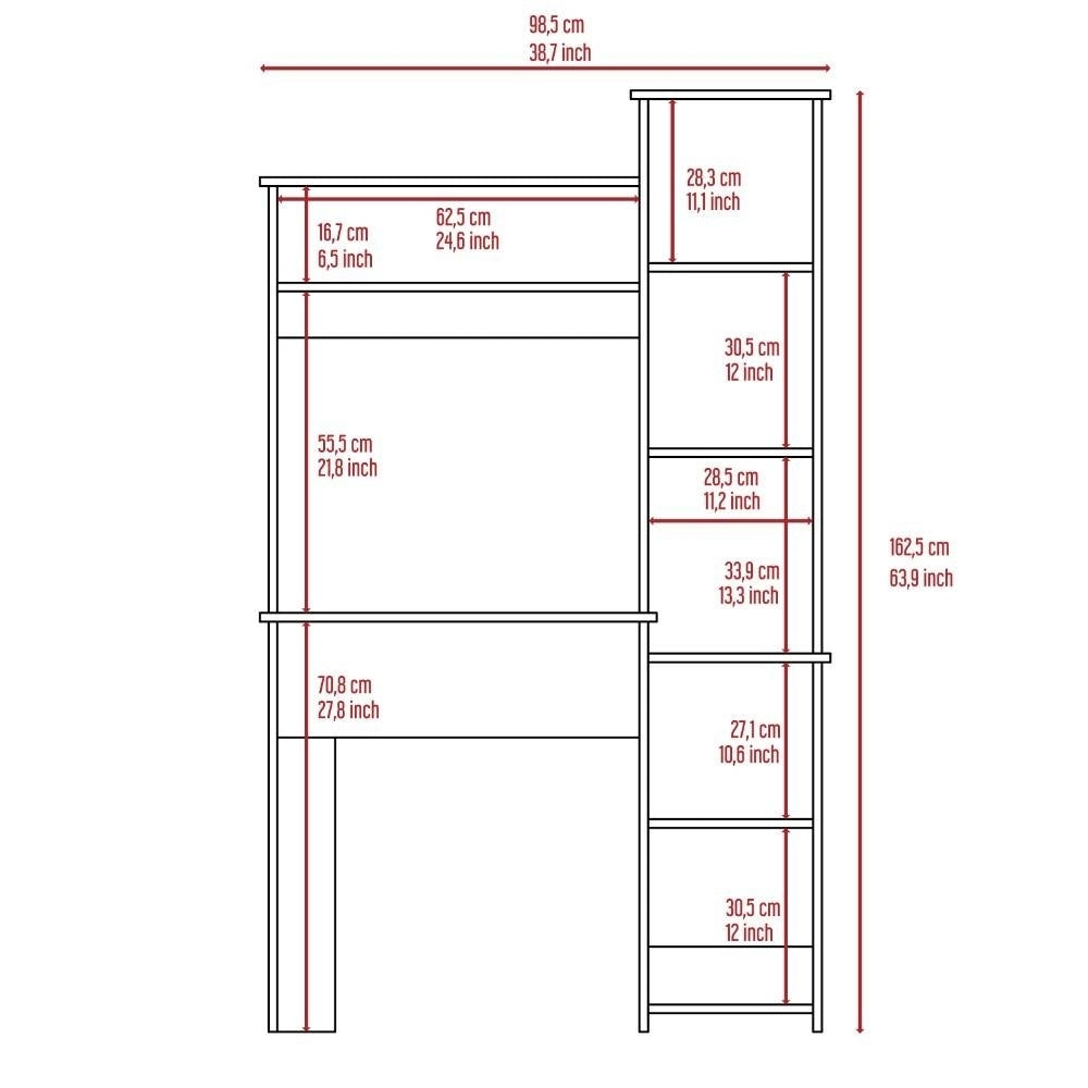 Modern Light Oak Office Desk with Storage Cabinet Image 3