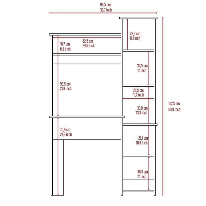 Modern Light Oak Office Desk with Storage Cabinet Image 3