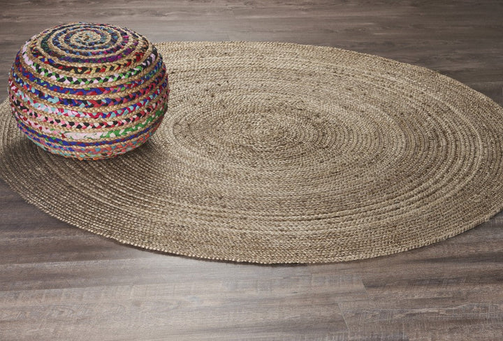 Gray Toned Natural Jute Area Rug Image 7