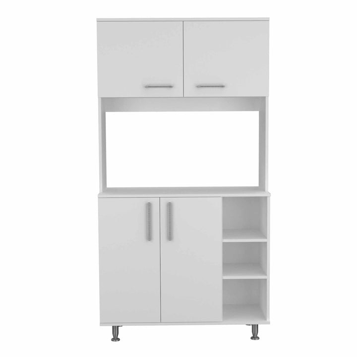 Modern White Kitchen Cabinet with Two Storage Shelves Image 2