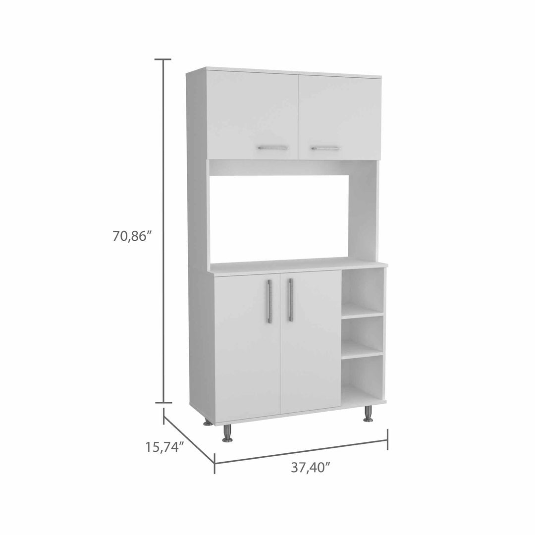 Modern White Kitchen Cabinet with Two Storage Shelves Image 3